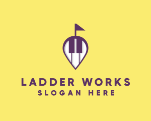 Piano Music Location logo design