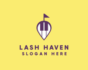 Piano Music Location logo design