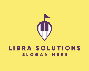 Piano Music Location logo design