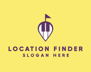 Piano Music Location logo design