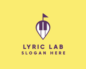 Piano Music Location logo design