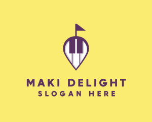 Piano Music Location logo design