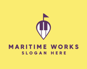 Piano Music Location logo design