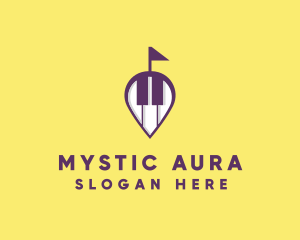 Piano Music Location logo design