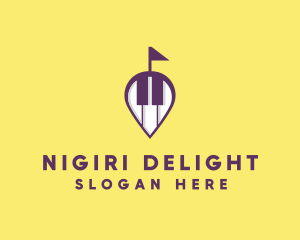 Piano Music Location logo design