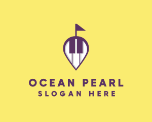 Piano Music Location logo design