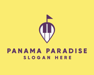 Piano Music Location logo design