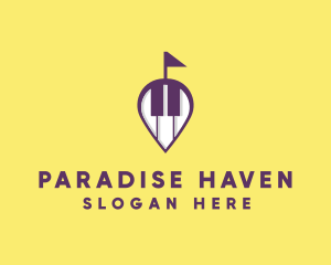 Piano Music Location logo design