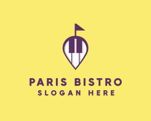 Piano Music Location logo design