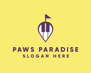 Piano Music Location logo design