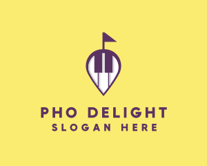 Piano Music Location logo design