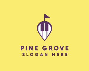 Piano Music Location logo design