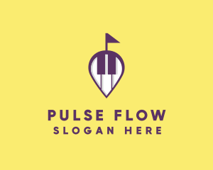 Piano Music Location logo design