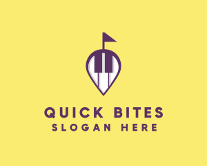 Piano Music Location logo design