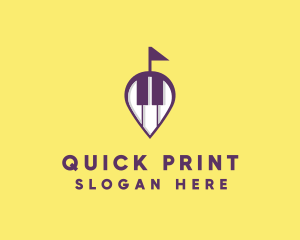 Piano Music Location logo design