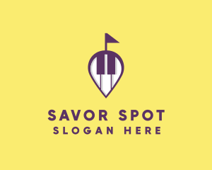 Piano Music Location logo design