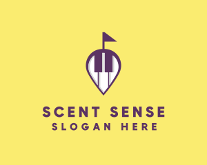 Piano Music Location logo design