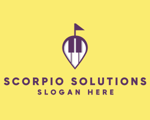 Piano Music Location logo design