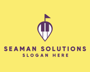 Piano Music Location logo design