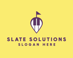 Piano Music Location logo design