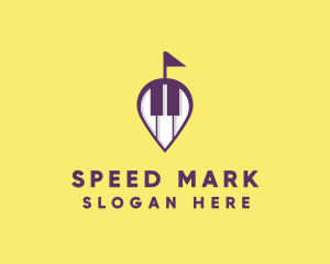 Piano Music Location logo design