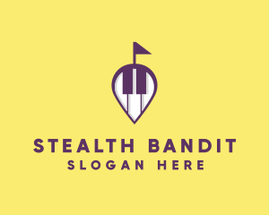 Piano Music Location logo design