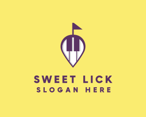 Piano Music Location logo design