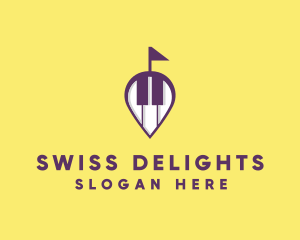 Piano Music Location logo design