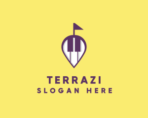 Piano Music Location logo design