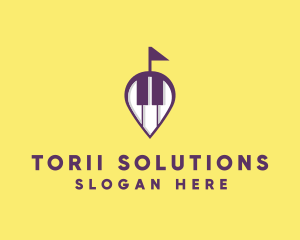 Piano Music Location logo design