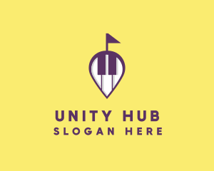 Piano Music Location logo design