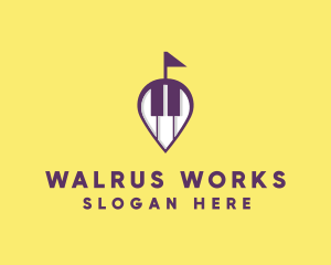 Piano Music Location logo design