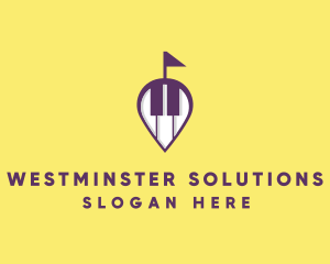 Piano Music Location logo design