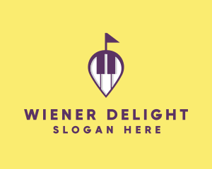 Piano Music Location logo design