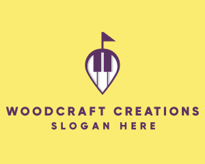 Piano Music Location logo design