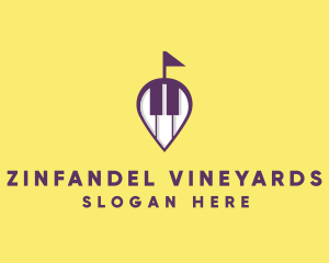 Piano Music Location logo design