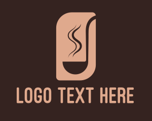 Cafeteria - Minimalist Brown Ladle logo design