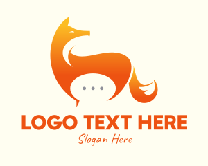 Speech Bubble - Wild Fox Messaging logo design