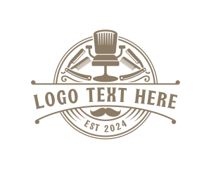 Mustache - Haircut Grooming Barbershop logo design