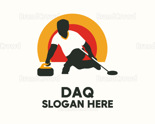 Curling Sport Athlete Logo
