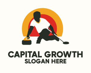 Curling Sport Athlete Logo