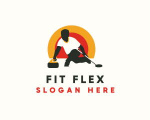 Curling Sport Athlete logo design