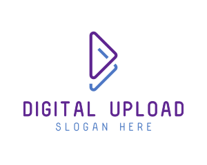 Upload - Purple Play Symbol logo design