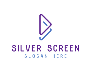 Movies - Purple Play Symbol logo design