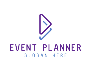 Player - Purple Play Symbol logo design