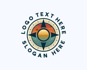 Location - Sunset Travel Compass logo design