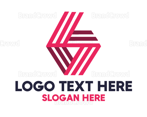 Pink Stripe Lettermark Logo