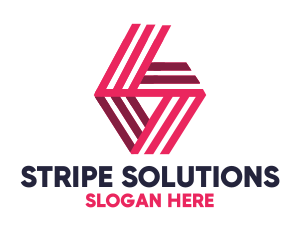 Stripe - Pink Stripe Lettermark logo design