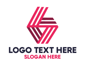 Bright - Pink Stripe Lettermark logo design