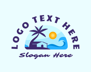 Lodging - Beach House Surfing logo design